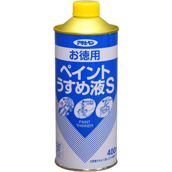 在庫状況：お取り寄せ/お届け：約2週間/◆合成樹脂塗料、油性塗料の希釈に◆油性塗料の粘度が高く、塗りにくいときにうすめる。◆塗料を塗ろうとする面の汚れをふきとる。/[オトクペイントウスメエキS400ML]
