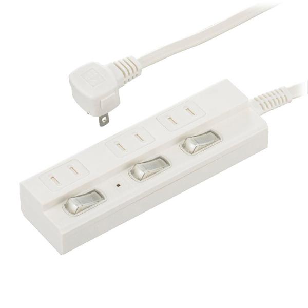 他サイト： オーム 節電タップ 雷ガード(3個口・1m) OHM HS-TPK31W-22 返品種別Aの商品画像