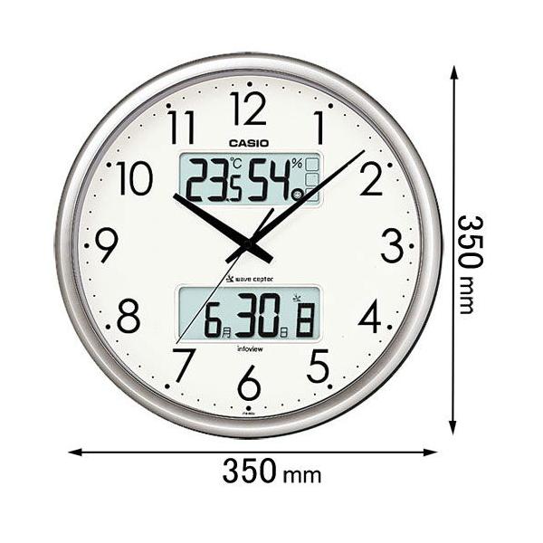 カシオ 電波掛け時計(シルバー)温湿度計付 ITM-650J-8JF 返品種別A