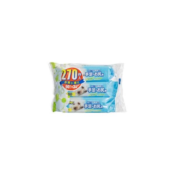 他サイト： JOYPET ウェットティッシュ 手足・お尻用 90枚入×3個パック アース・ペット 返品種別Bの商品画像