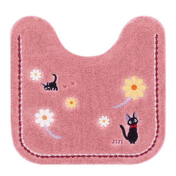 在庫状況：お取り寄せ/7日〜10日で出荷/◆落ち着いたトイレ空間を演出するダークなローズカラーに、黒猫ジジをワンポイントデザイン。◆マット裏面にはすべりにくい加工。/[127654センコ]