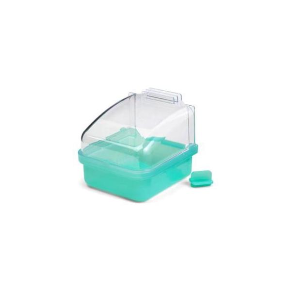 在庫状況：お取り寄せ/お届け：約2週間/※商品画像とデザイン・カラーが異なる場合がございます。予めご了承下さい。◆鳥かごに取り付けて使用するタイプの外掛け式水浴び容器です◆水浴び姿が楽しく観察できる透明カバーを採用◆バスタブはショックに強く...