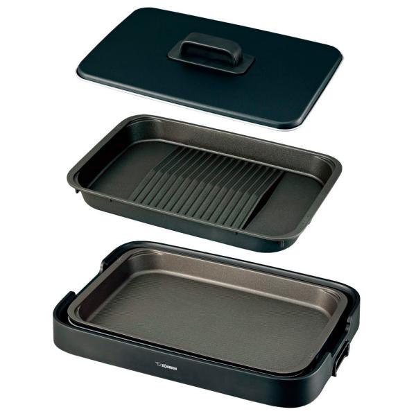 在庫状況：在庫あり/2022年06月 発売/◆(深型プレート)(傾斜溝つき焼肉プレート)の2枚プレート◆丈夫で長持ち　耐久性が高い(遠赤トリプルチタンセラミックコートの深型プレート)◆カンタン丸洗い!本体ガード＆プレート/[EAKF20BA]