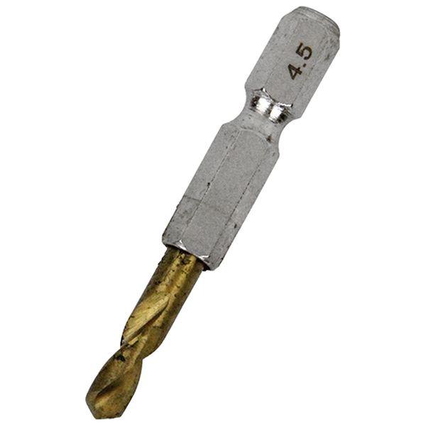 他サイト： SK11 六角軸Tin鉄ドリル 極短 差込角6.35mm(4.5mm) 藤原産業 メチャミジTIN4.5 返品種別Bの商品画像