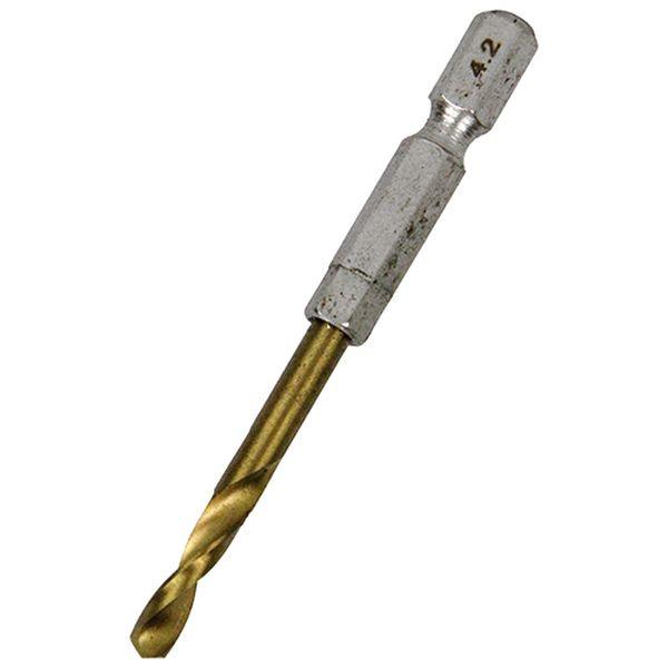 他サイト： SK11 六角軸Tin鉄ドリル 微短 差込角6.35mm(4.2mm) 藤原産業 チョイミジTIN4.2 返品種別Bの商品画像