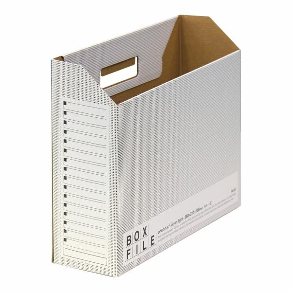 他サイト： プラス ボックスファイル A4 ヨコ エコノミー ファイルボックス(ダークグレー) FL-099BF(553989) 返品種別Aの商品画像