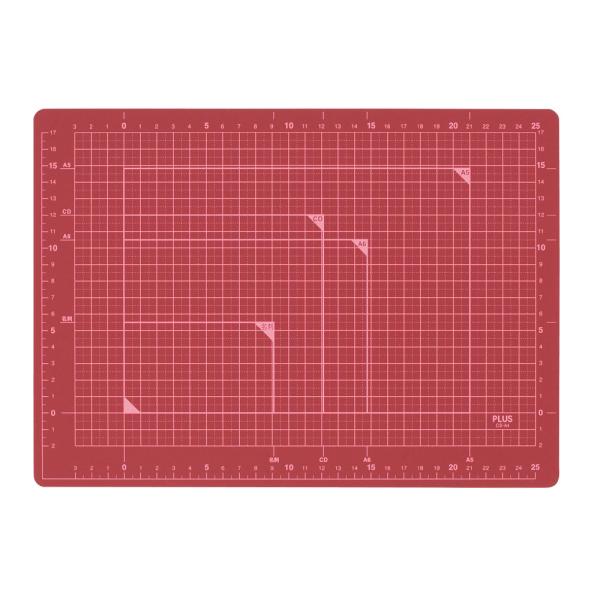 プラス カッティングマット(レッド) CS-A4(48572) 返品種別A