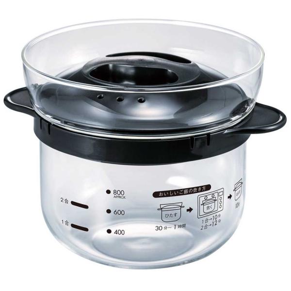 他サイト： ハリオ ガラスのレンジご飯釜1〜2合 HARIO XRCN-2-Bレンジゴハンガマ 返品種別Aの商品画像