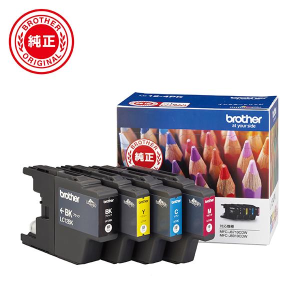 他サイト： ブラザー ［純正］ インクカートリッジ (お徳用4色パック) brother LC12-4PK 返品種別Aの商品画像