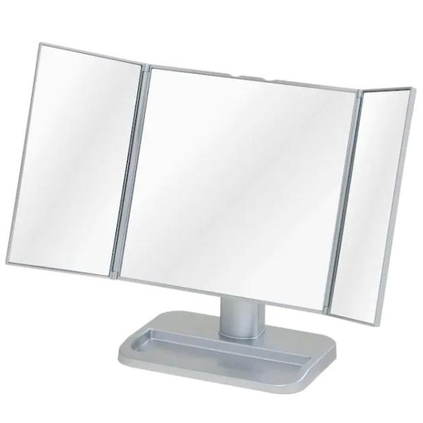 在庫状況：お取り寄せ/7日〜10日で出荷/◆メイク等に便利な大型三面鏡卓上タイプ。◆台は小物を置けるトレイ機能付。・サイズ(約)：22×13×26.4cm/[NO888サンメンメリ]