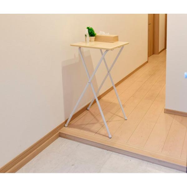 在庫状況：在庫あり/2021年02月 発売/画像は使用イメージです。◆高さ90cmのハイテーブル◆折りたたみ式のミニテーブル、スタンディングデスクとしても使用可能・本体サイズ(約)：幅50×奥行52×高さ90cm・組立：完成品/[RYST5...