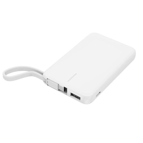 在庫状況：在庫あり/2025年05月 発売/◆発火リスクを低減した安全設計◆長寿命＆軽量で毎日安心して使える次世代モバイルバッテリー◆Type-Cケーブル一体型/[HDMB5000CRSLSWH]