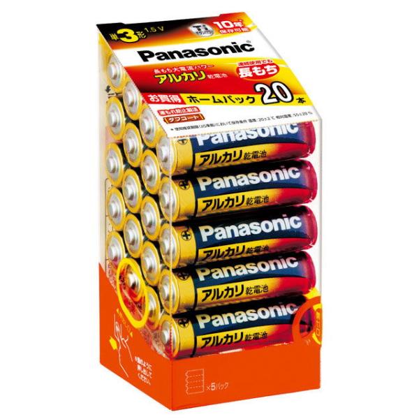 パナソニック アルカリ乾電池単3形 20本パック Panasonic LR6XJ/ 20SH 返品種別A