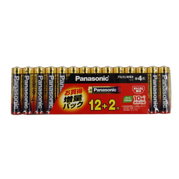 パナソニック アルカリ乾電池単4形 12+2本パック(増量パック) Panasonic LR03XJSP/ 14S 返品種別A