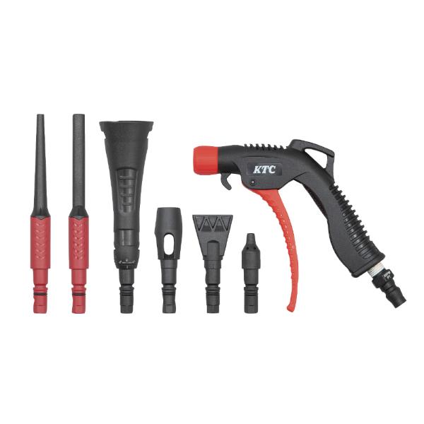 在庫状況：お取り寄せ/3日〜5日で出荷/◆エアブローガンと差替えノズル6種のセットです。◆各種ノズルは1アクションで脱着可能です。◆各用途に特化したノズルセットを付属しています。/[YTKAG8KTC]