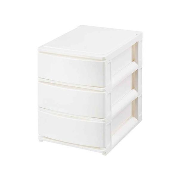サンカ 収納ケース 引き出し 幅19.5×奥行26.5×高さ26.5cm A5 浅3段(ホワイト) 収納ケース 342742 返品種別A