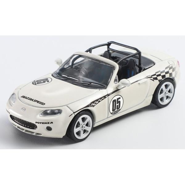 ホワイト自動車モデル ミニカー ダイキャストチーム 1/ 64 マツダ MX5 レーシングバージョン - (RHD