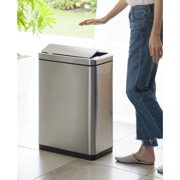 他サイト： EKO JAPAN デラックス ファントムセンサービン(容量：45L・シルバー) ダストボックス ゴミ箱 両開き EK9287MT-45L 返品種別Aの商品画像