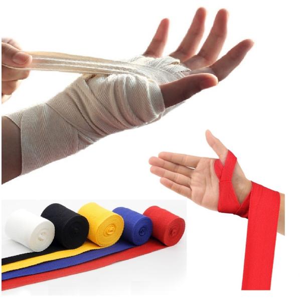 セット内容：2個セットカラー：ブラック / レッド / ブルー / ホワイト素材：コットン （伸縮性なし）長さ：2.5m 幅：5cm / 3.0m 幅：5cm巻き始めに親指に引っかけるループ付です。巻き終わりはマジックテープで簡単に止められ...