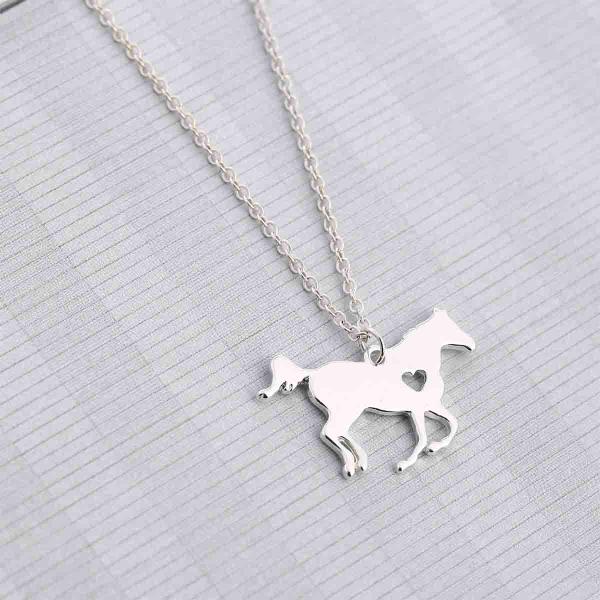 乗馬用品 ホースモチーフ ネックレス シルバー 乗馬 馬具
