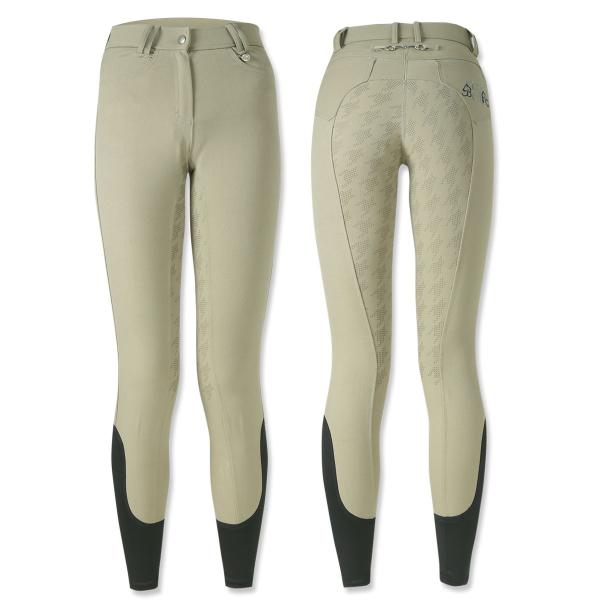 乗馬用品 EQULIBERTA シリコンライディングキュロット フルグリップ レディース・ジュニア ペールオリーブ 乗馬 馬具