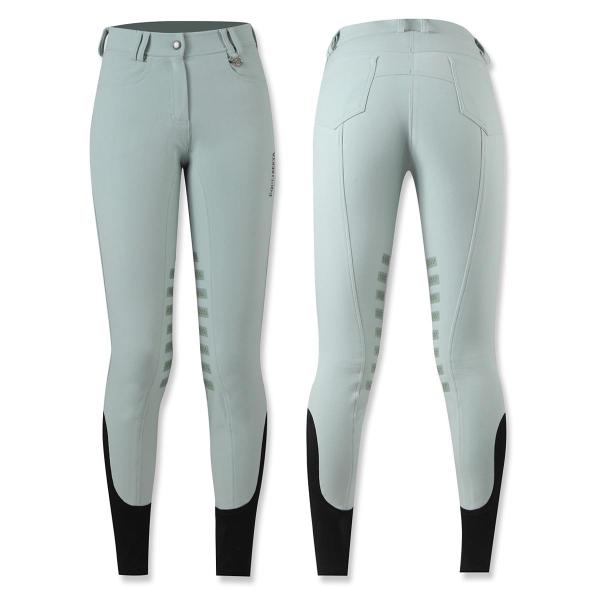 乗馬用品 EQULIBERTA シリコンライディングキュロット ニーグリップ レディース・ジュニア セラドングリーン 乗馬 馬具