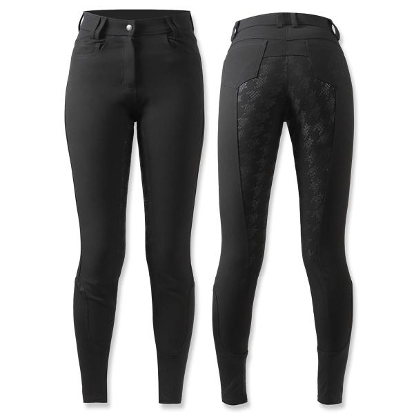 乗馬用品 EQULIBERTA ニューライディングキュロット フルグリップ レディース・ジュニア ブラック 乗馬 馬具