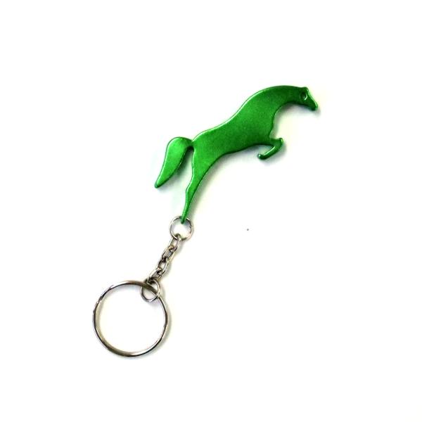 乗馬用品 ジャンピングホースキーホルダー グリーン 乗馬 馬具