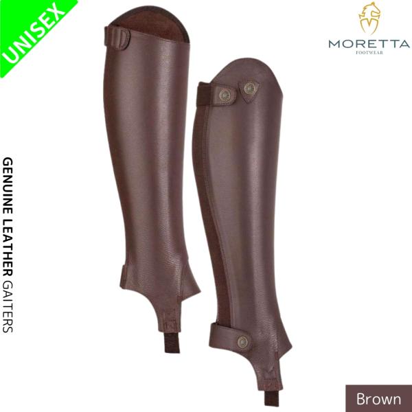 乗馬用品 MORETTA 本革 ゲートル ダークブラウン 乗馬 馬具