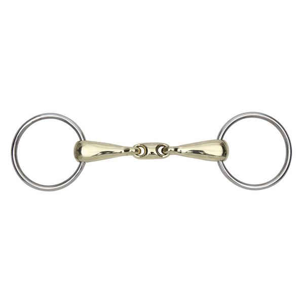 乗馬用品 Shires ダブルジョイント 水勒ハミ（真鍮） 乗馬 馬具