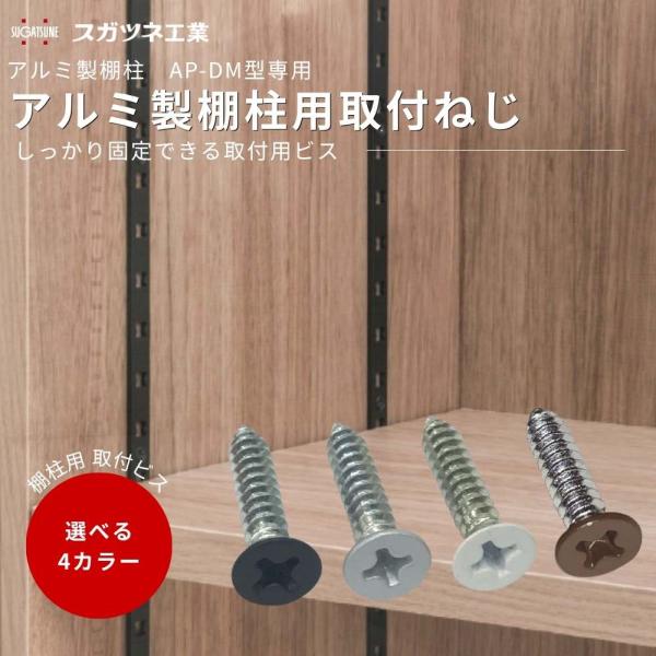 棚柱用 取付ビス 可動棚 DIY 壁面収納 スガツネ AP-SC3-16 全4色 棚