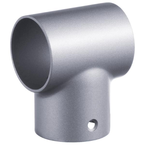 【35mm用 チーズ】※貫通部中央での手すり接続は出来ません。色・品番：シルバー(BD-24S)材質：亜鉛合金付属品：取付ねじ入数：1個手スリ 手すり 手摺 棒 玄関 階段 トイレ 介護 補助 部材 部品 交換 diy 室内 転倒 防止 金物