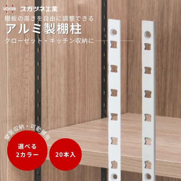 棚柱 可動棚 DIY 壁面収納 スガツネ AP-DM1820 1820mm 20本入 全2色