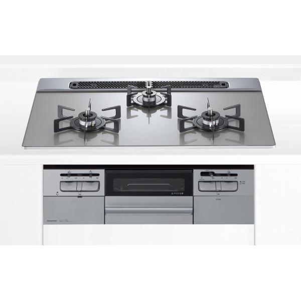 ハーマン製(Housetec) DW32Q7WTSSV 水無し両面焼きガラストップ ●ガスコンロ 3口コンロ　都市ガス用 jousuiki_182187398