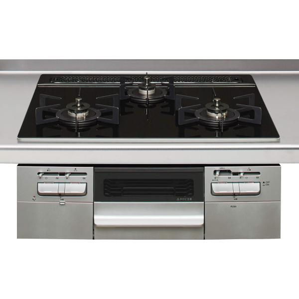 クリナップ ガスコンロ ZGGVK6A24DSK-E ガラストップコンロ 3口コンロ