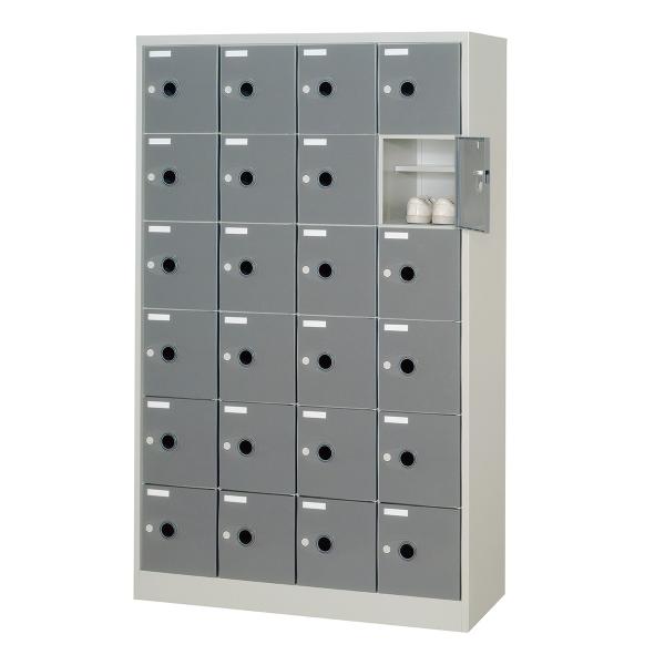 シューズロッカー シューズボックス ABS樹脂扉付 24人用 棚板付