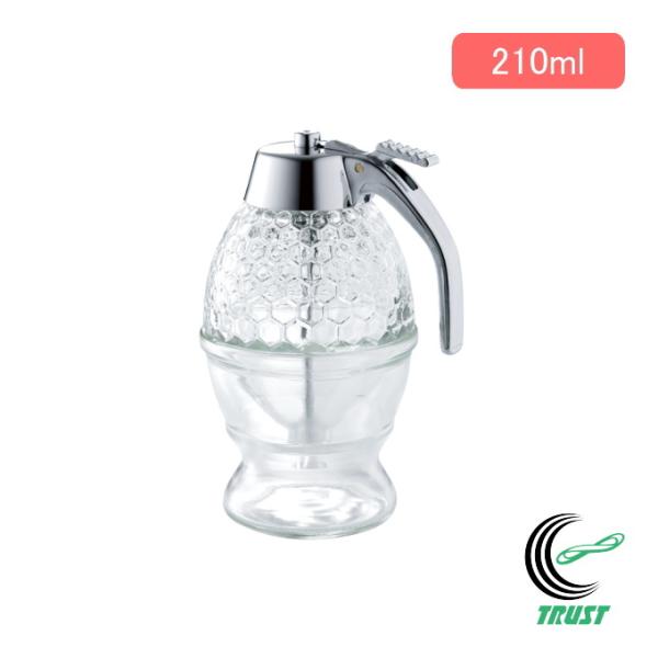 卓上アイテムとしてもおしゃれなハニーディスペンサー。手を汚さずに、必要な量だけ出せるので便利です。【サイズ】（約）103×83×150mm（スタンド収納時）【材質】ガラス・ABS樹脂クロムメッキ・ステンレス・シリコーンゴム・ポリエチレン【容...