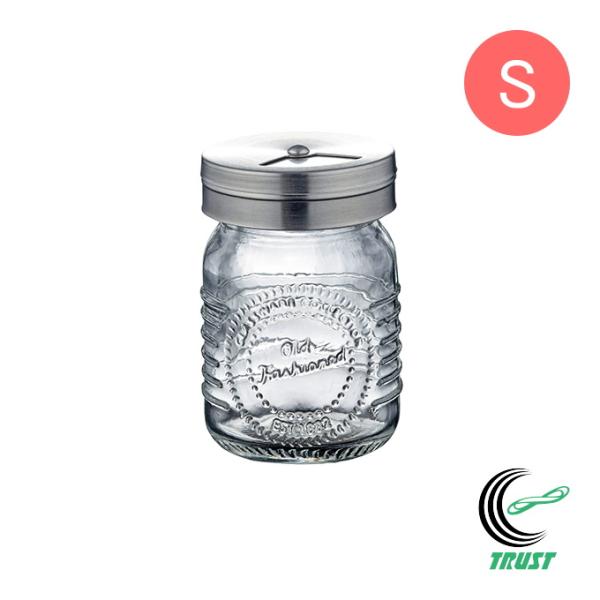 ナチュラルテイストのキッチンにベストマッチ。調味料や保存食品をクリアボトルに入れる“見せる収納”は空間を彩るインテリアに。開け口は用途に合わせて便利な2通り。【サイズ】（約）75×61×54mm【材質】ガラス・ポリプロピレン（耐熱温度80℃...