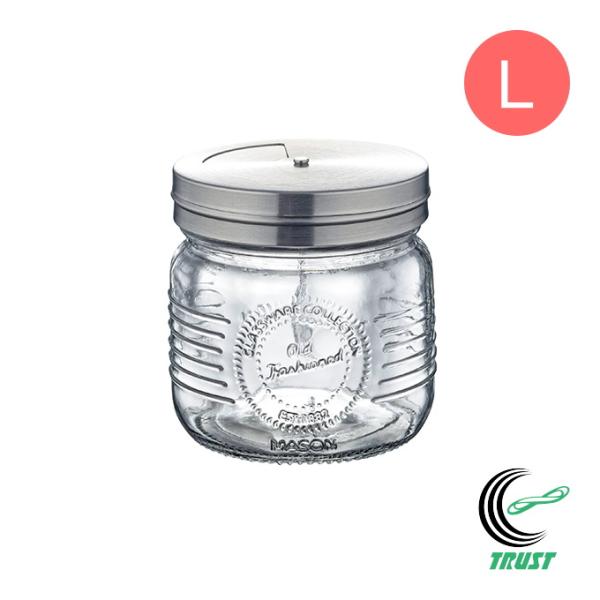 ナチュラルテイストのキッチンにベストマッチ。調味料や保存食品をクリアボトルに入れる“見せる収納”は空間を彩るインテリアに。開け口は用途に合わせて便利な2通り。【サイズ】（約）75×61×100mm【材質】ガラス・ポリプロピレン（耐熱温度80...