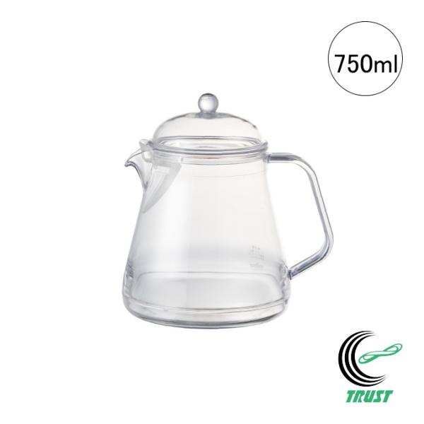 ガラスのように透明なのに割れない！フルーツティーやハーブティーにぴったりな丈夫なティーサーバー。底が広く、安定感も抜群です。食器洗い乾燥機対応。【サイズ】（約）150×122×158mm、213g本体口径80mm（注ぎ口を除く）【材質】本体...