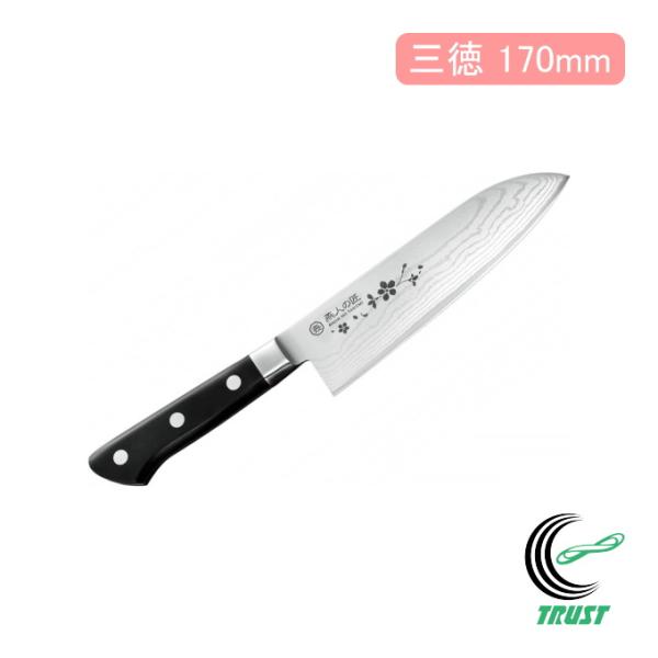 燕人の匠 桜吟 ダマスカス三徳包丁 170mm ETO-2501 送料無料 両刃 日本