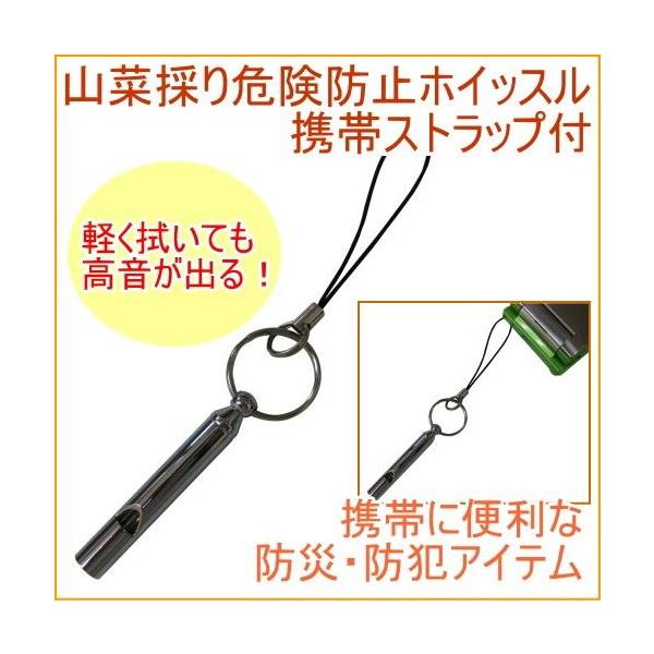 他サイト： 山菜採り危険防止ホイッスル 携帯ストラップ付 HS-4 シルバー アウトドア レジャー トレッキング 登山 山登り 釣り 川 ネコポス対応の商品画像