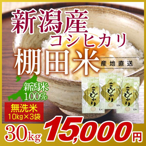 新潟コシヒカリ 無洗米 30kg(10kg×3袋)／米 お米 新潟 コシヒカリ
