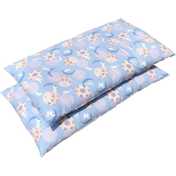 ２枚セット 長座布団カバー まりうさぎ ブルー 約 68x120 【メール便限定商品】68 120