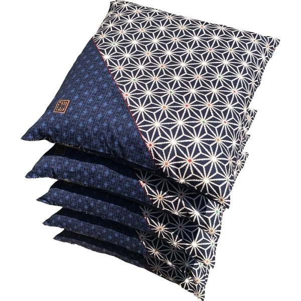 座布団カバー ５枚組 絣 約５９×６３ｃｍ ＢＬ 【日本製】 【八端判】【メール便対応限定】 【おしゃれ】 【かわいい】 【フロアークッション カバー】