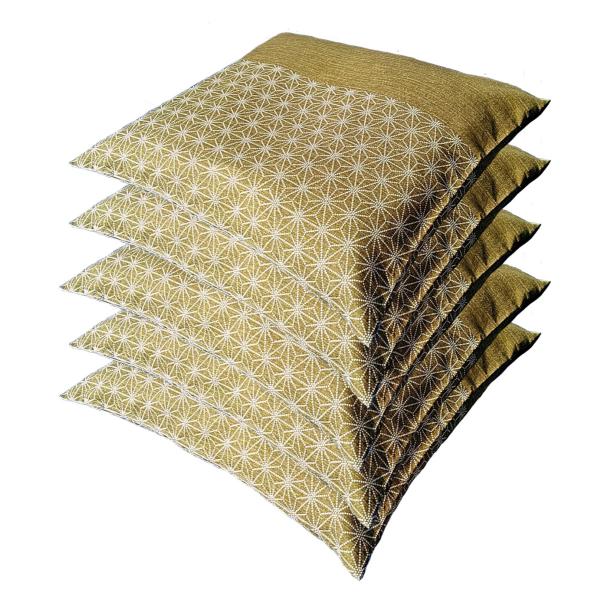 座布団カバー 55 59 ５枚組 しじら麻 グリーン 約 ５５×５９ ｃｍ 日本製 ネコポス便限定 和風 クッションカバー 5枚セット