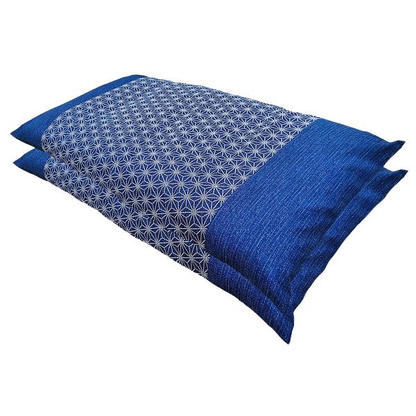 ２枚セット 長座布団カバー しじら麻 ブルー 約 ６８ｘ１２０ cm 【クロネコゆうパケット限定商品】68 120 68x120 ２枚組