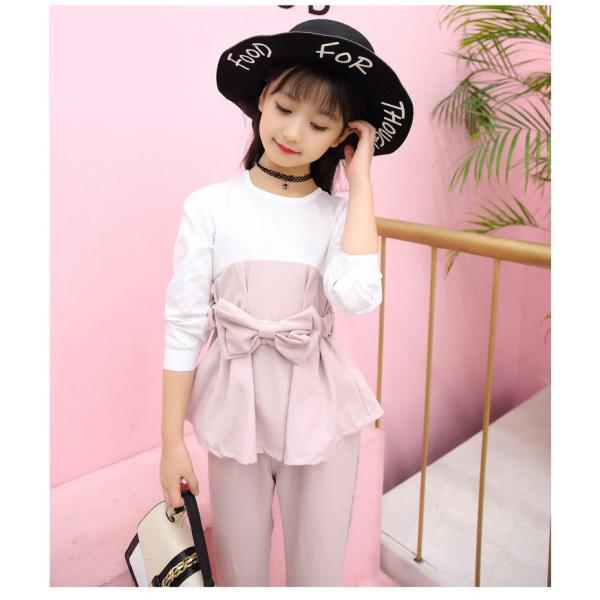 ペプラムトップス パンツ 上下セット キッズ ジュニア 女の子 リボン ストライプ パンツドレス パンツスーツ おしゃれ 可愛い 韓国子供服 Buyee Buyee 日本の通販商品 オークションの代理入札 代理購入