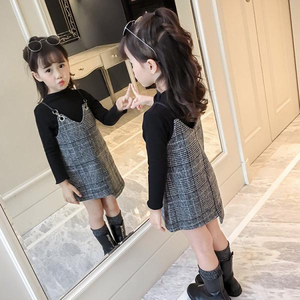 韓国子供服 グレンチェック柄 ワンピース トップス付き アシンメトリー ジャンパースカート 長袖 キッズ 女の子 Buyee 日本代购平台 产品购物网站大全 Buyee一站式代购 Bot Online