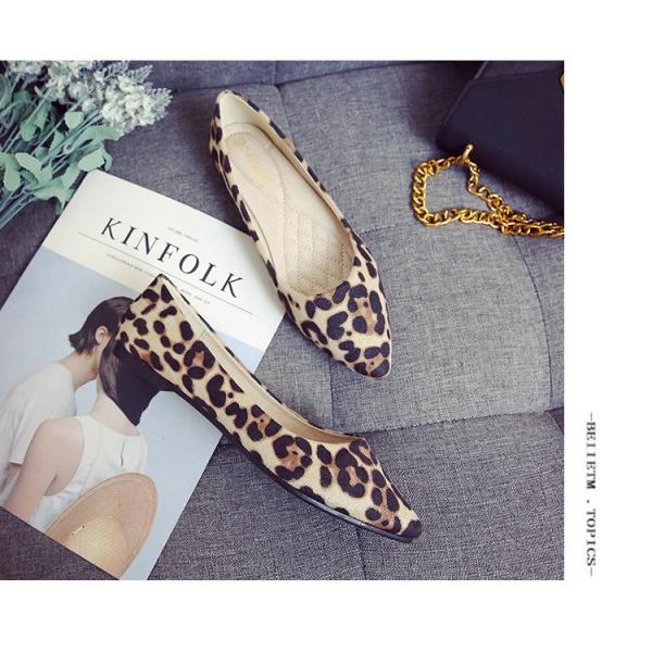 フラット ペタンコ ローヒール パンプス ポインテッドトゥ ひょう柄 レオパード レザー チェック ツイード